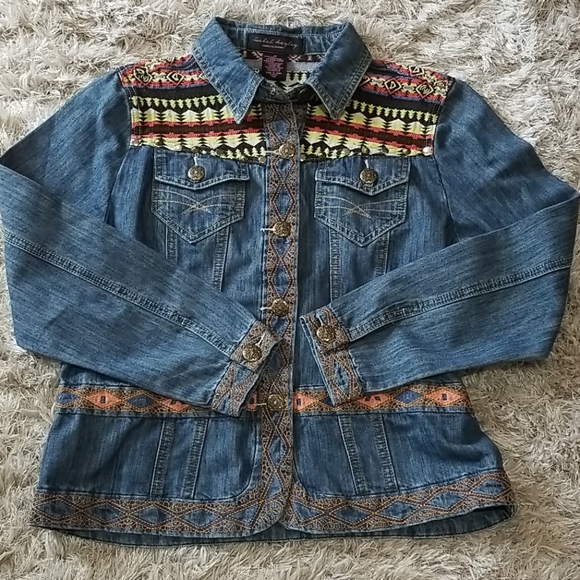 Isabel Hayley embroidered denim jacket size M - Picture 1 of 8